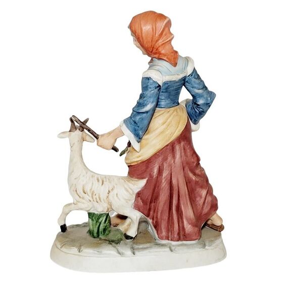 LEFTON Hand-Painted Woman & Goat The Goat Lady Porcelain Figure #2314 - Picture 3 of 9